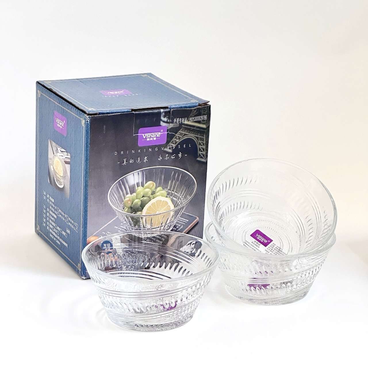 Glass tableware set, kitchen tableware, salad bowl, birthday gift, household tableware, salad bowl, glass bowl, daily necessities, glass 250ml CP605145991 Application Scenario