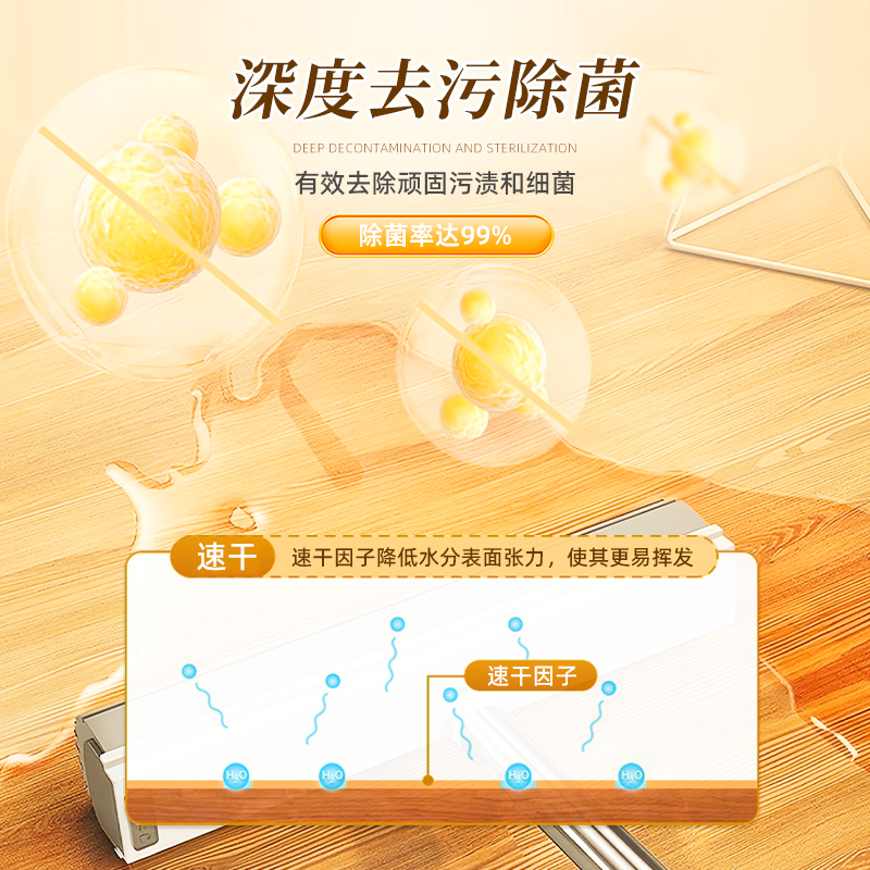 OAKWOOD Emu Oil Bright and Quick-Drying Floor Cleaner for mopping to remove stains, odors, leave fragrance and inhibit bacteria. It is a household floor cleaning agent Specification image