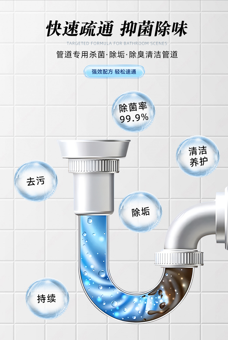 OAKWOOD pipe deodorizer, sewer deodorization and odor removal, toilet, floor drain, indoor household bathroom odor removal and freshness pic 4