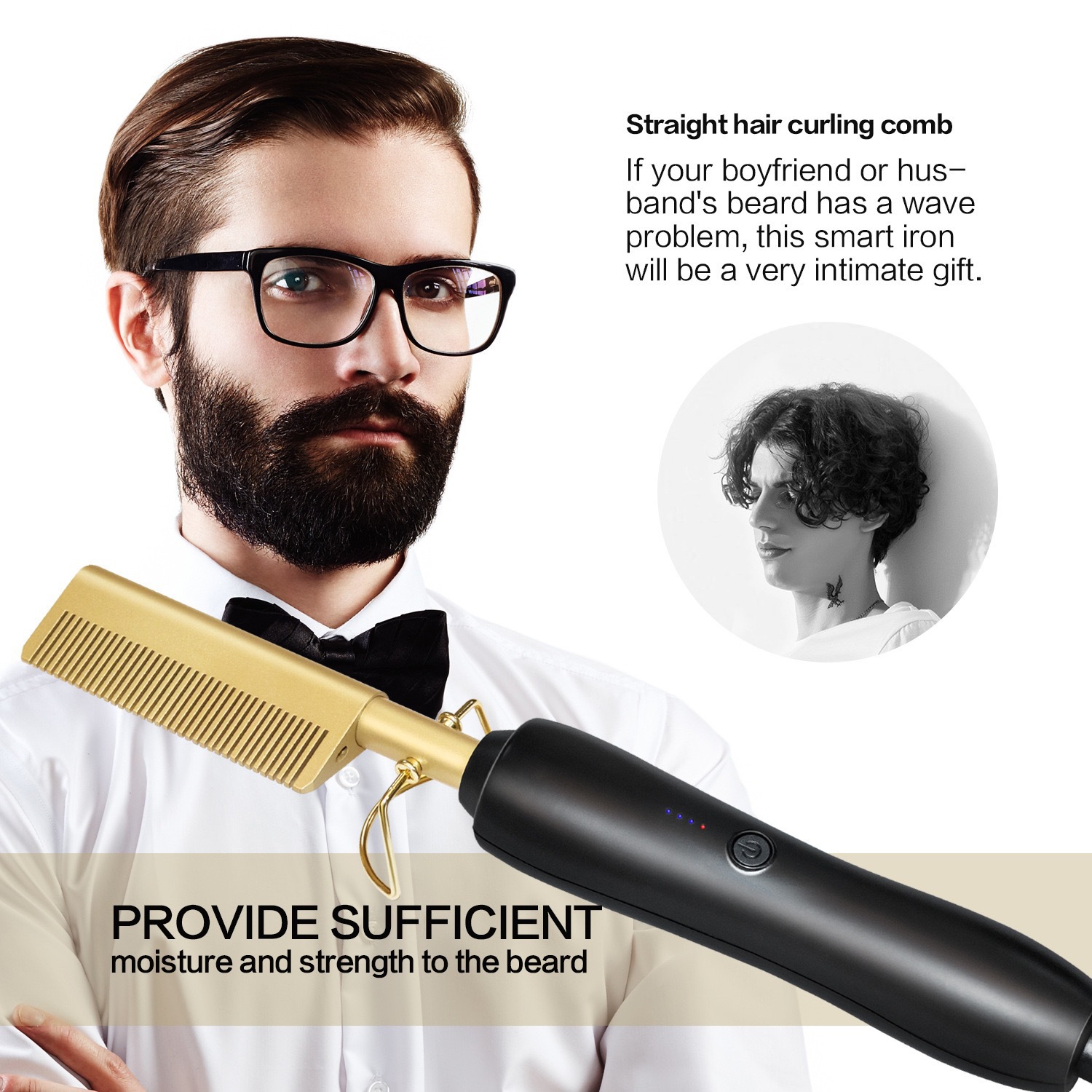 hotcomb negative ion electric heating comb, electric curling iron, home hair straightening device, new cross-border products