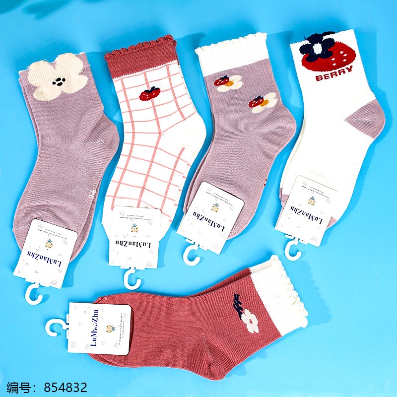 运动休闲棉袜女男长款春夏款潮流男女士长袜子舒适透气运动袜儿童棉袜4-8岁CP605146144