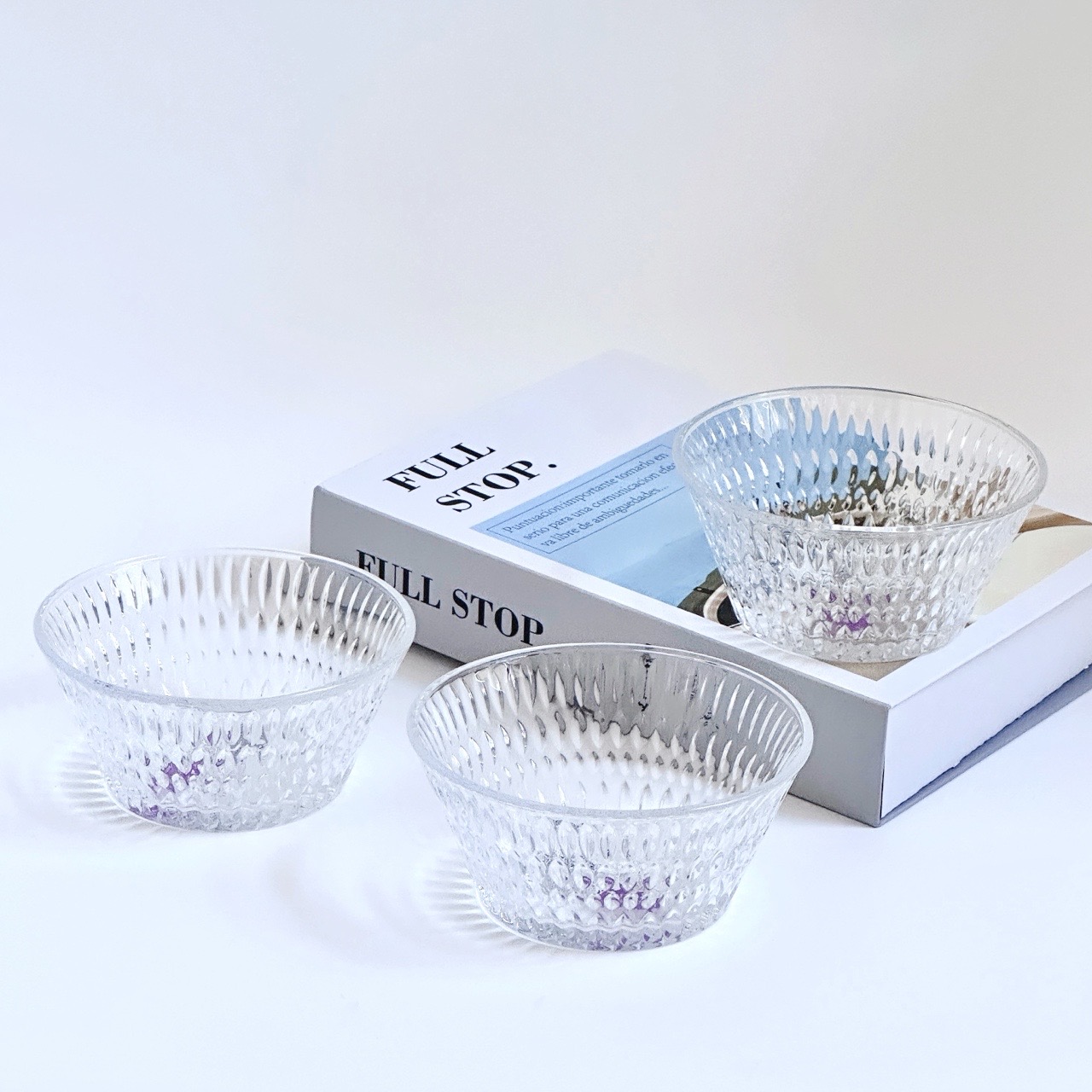 Glass tableware set, kitchen tableware, salad bowl, birthday gift, family meal, salad bowl, glass bowl tableware set, transparent glass bowl 250ml, CP605145993 full figure