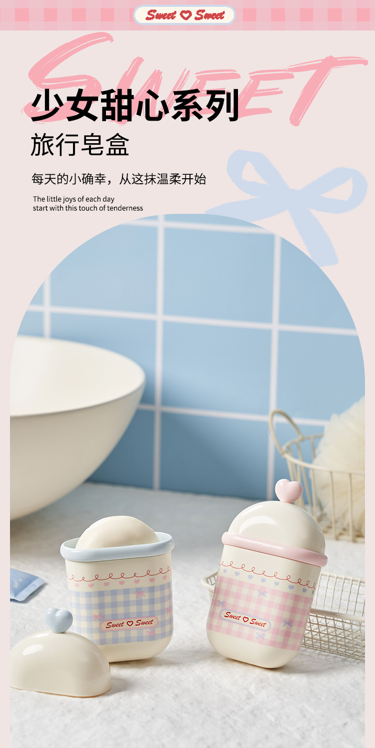 S137-1063 Portable mini soap box for travel, draining with lid, sealed soap box detail image 2