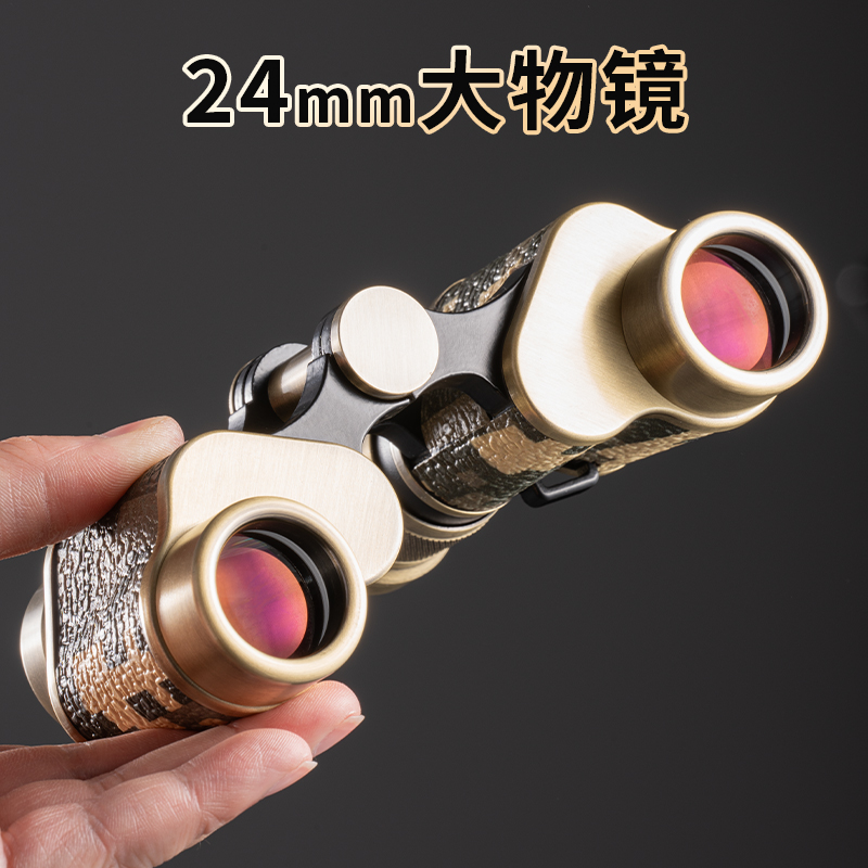 Factory Direct Sales 6X24 Red Copper Bronze Low-Light Night Vision High-Definition High-Magnification Coordinate Distance Measuring Telescope, Sulfurized Leather Packaging Item Picture