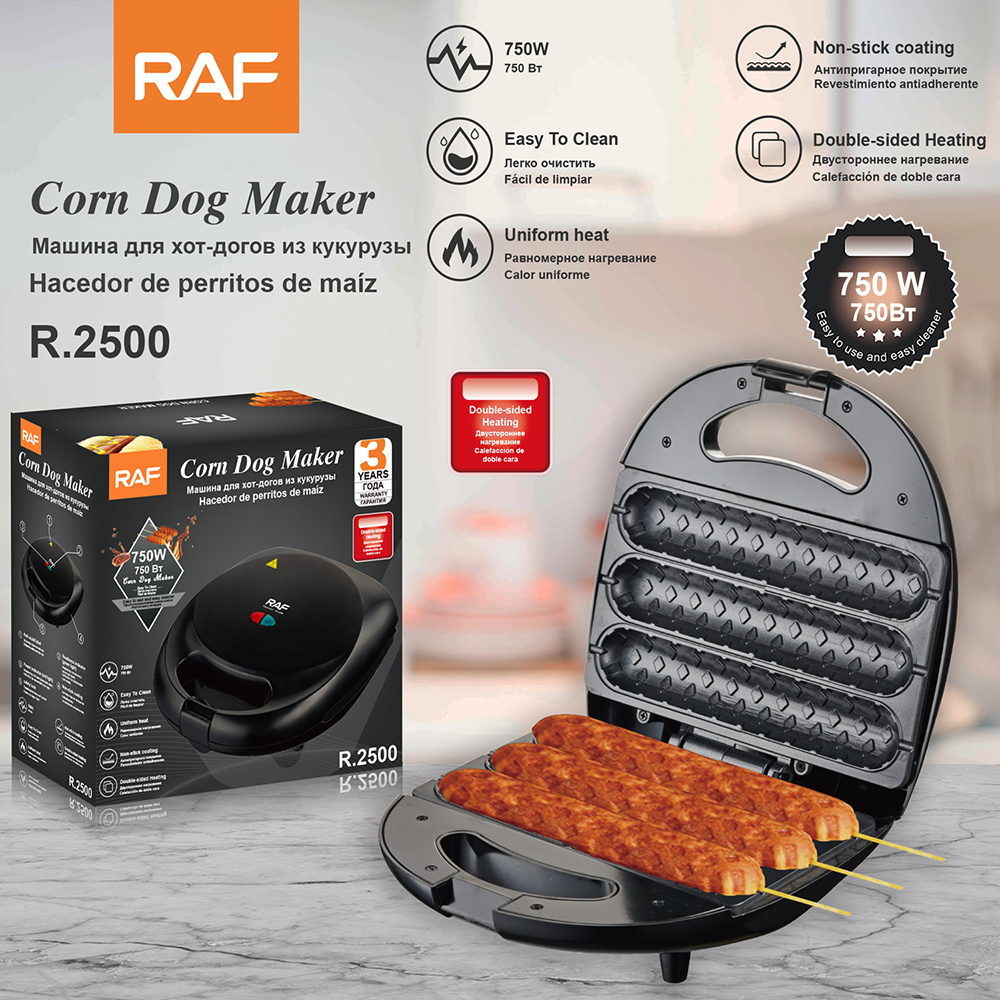 RAF European standard cross-border household corn sausage machine, hot dog machine, breakfast machine, sandwich machine, waffle machine, multi-functional full figure