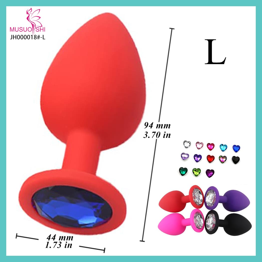 JH000018#-L  Silicone Anal Sex Toys Butt Plug and Dildo Masturbador Anus Beads for Men and Women Size L full figure