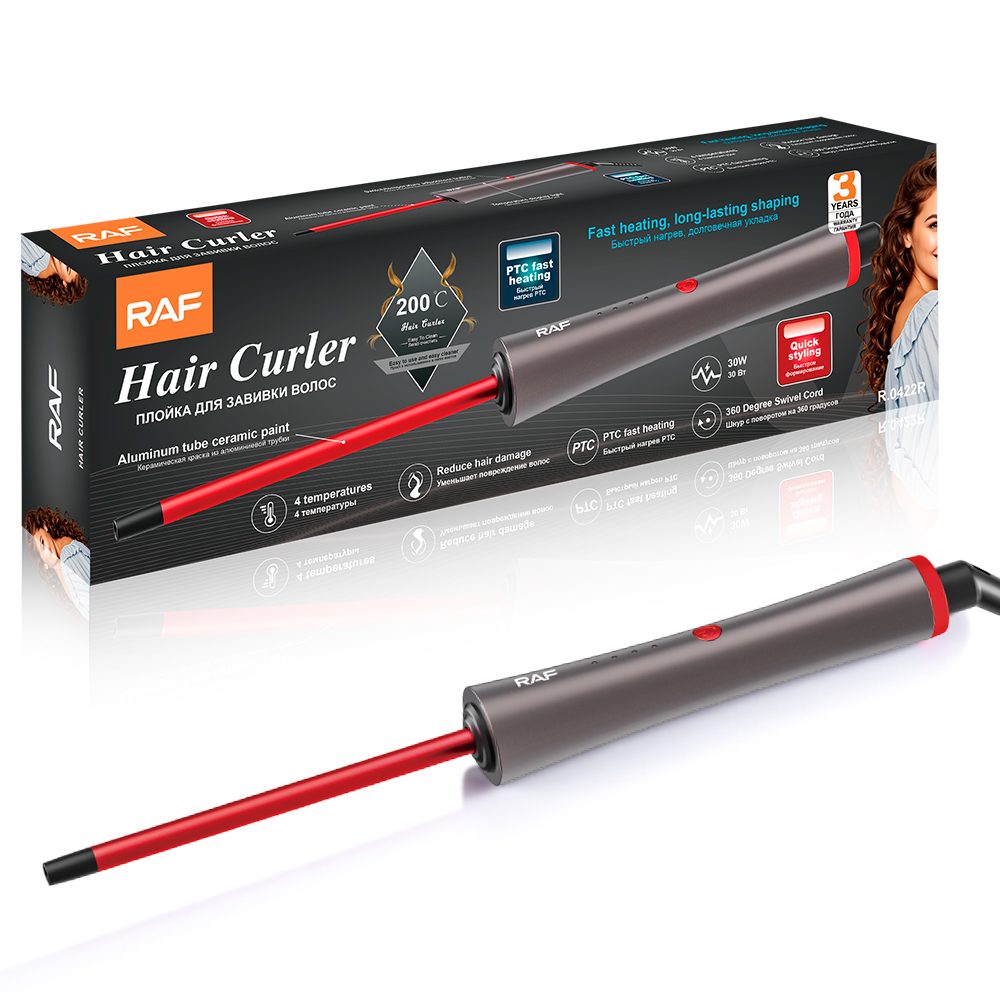 RAF's new cross-border hot ceramic LCD curling iron features 360° rotation and 200°C multi-temperature adjustment Application Scenario