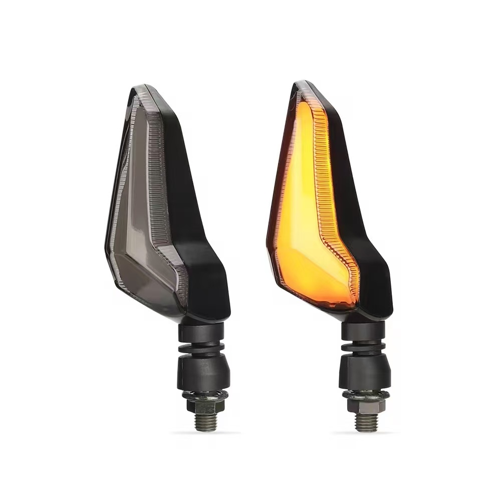 Xinhui Guang motorcycle turn signal LED installation turn signal dual-color conduit indicator light motorcycle turn signal yellow light flowing daytime running light export version details Picture