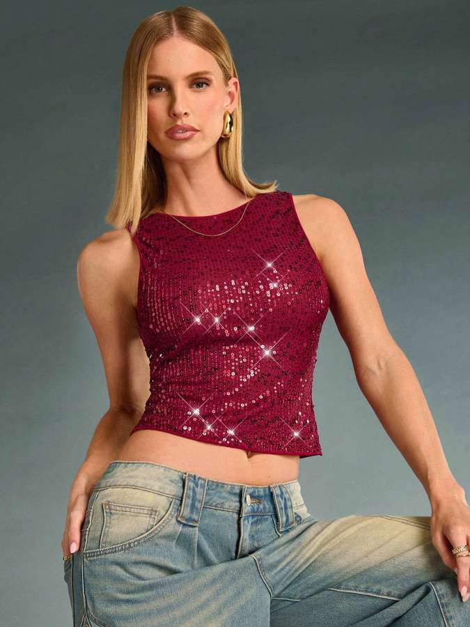 2026世界杯啦啦队服欧美风性感亮片背心个性街头百搭修身外穿上衣跨境电商爆款亚马逊速卖通独立站供货 成人衣服