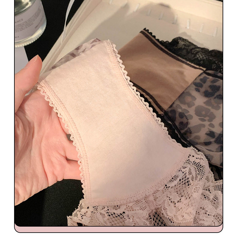 荷尔蒙杀手~2025新款女生性感豹纹镂空纯欲蕾丝高开叉女士内裤女详情10