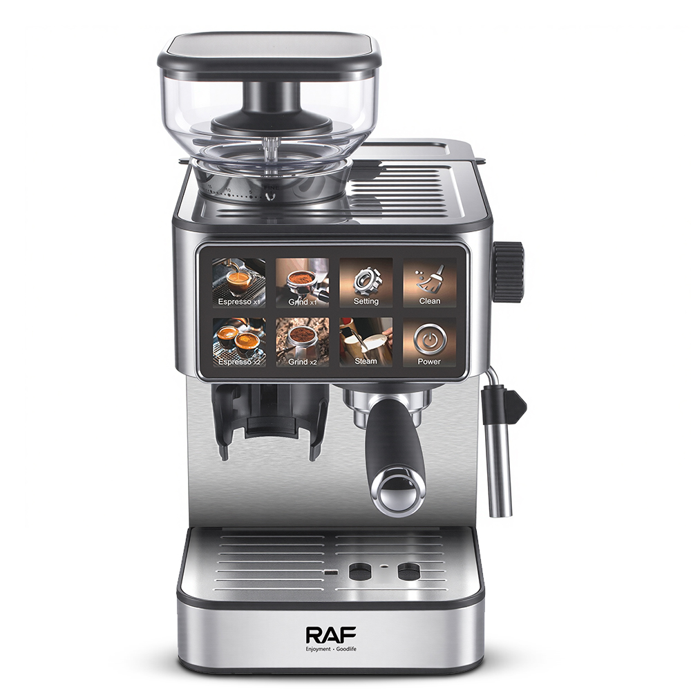 RAF European standard cross-border semi-automatic espresso pump type fancy coffee machine, Italian coffee grinder in one Specification drawing