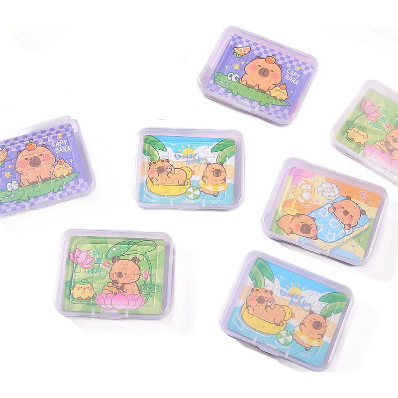 Cartoon mini jigsaw puzzle box set of 5 pieces, children's educational DIY jigsaw puzzle board wholesale, kindergarten gift Item Picture