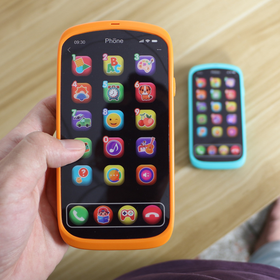 Foreign trade English version Amazon children's mobile phone touch screen toy Early education and intelligence touch screen simulation phone learning machine details Picture