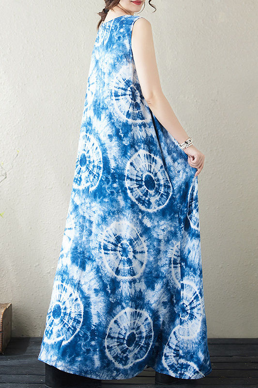 This Is A Large-Sized, Slimming Dress With Printed Prints For Export To Kazakhstan. It's A Short-Sleeved, Skin-Concealing, And Ethereal Long Skirt For Women In Summer undefined