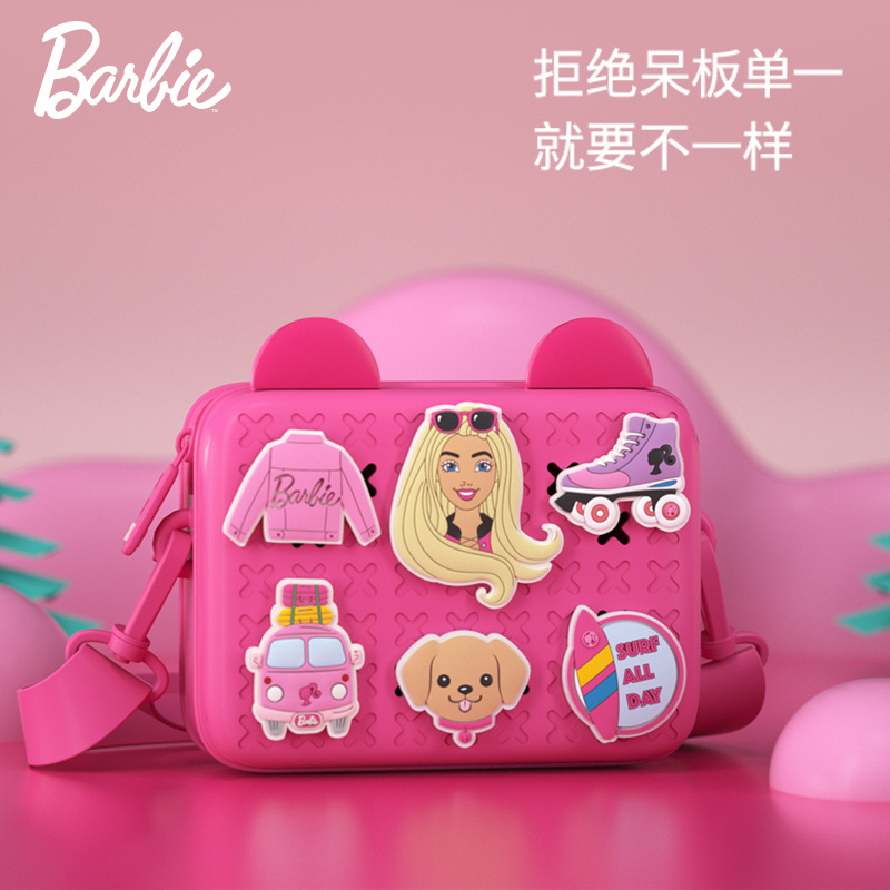 Barbie's new light and trendy small shoulder bag, children's national trend single-shoulder bag, baby and kindergarten cartoon crossbody bag, DIY gift full figure
