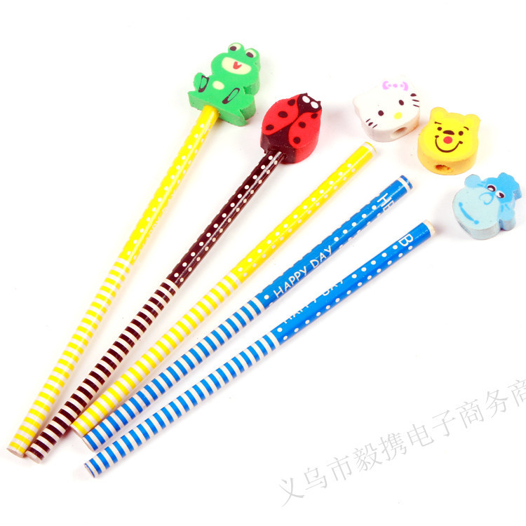 Factory direct sales of creative cartoon animal pencils with erasers, HB wooden pencils, student prizes, children's gifts Specification drawing
