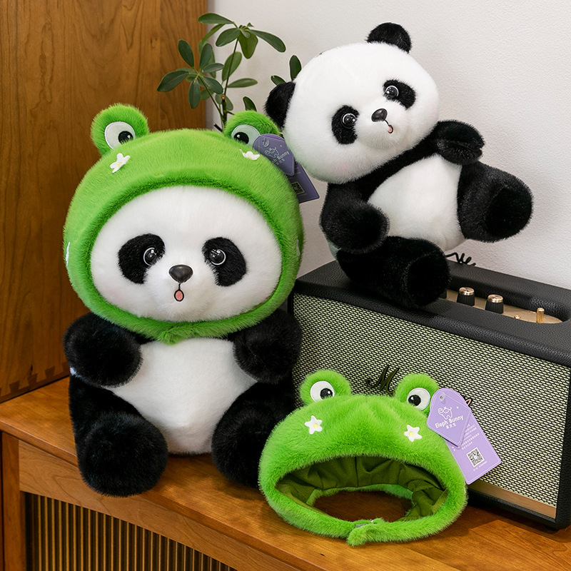 Cross-border new product: Frog and panda, cute national treasure panda doll, children's gift, plush toy, perfect for girls details Picture