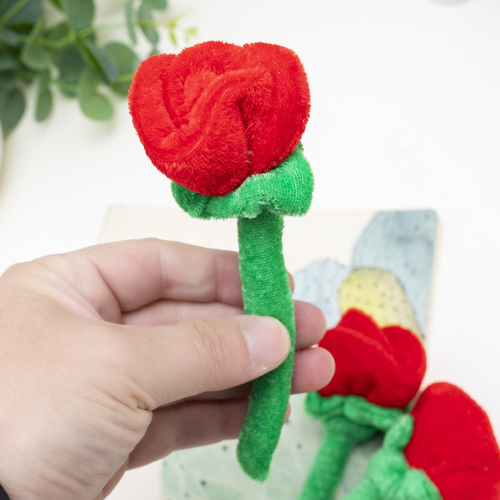 Cross-border cartoon simulation fabric sunflower rose plush toy curtain buckle Valentine's Day bouquet for girls as a gift Specification drawing
