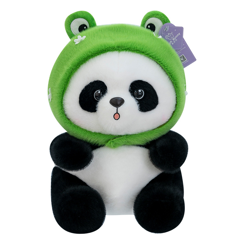 Cross-border new product: Frog and panda, cute national treasure panda doll, children's gift, plush toy, perfect for girls Item Picture
