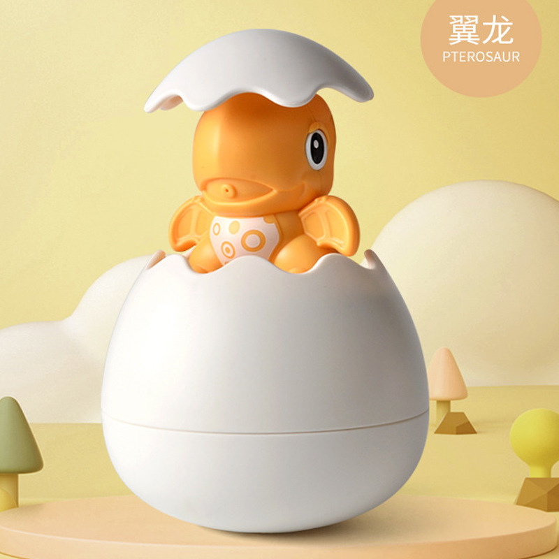 Cross-border baby bathroom bathing toys, little yellow duck shower head, children's bathing and playing in water, penguin dinosaur floating water spray egg Specification drawing