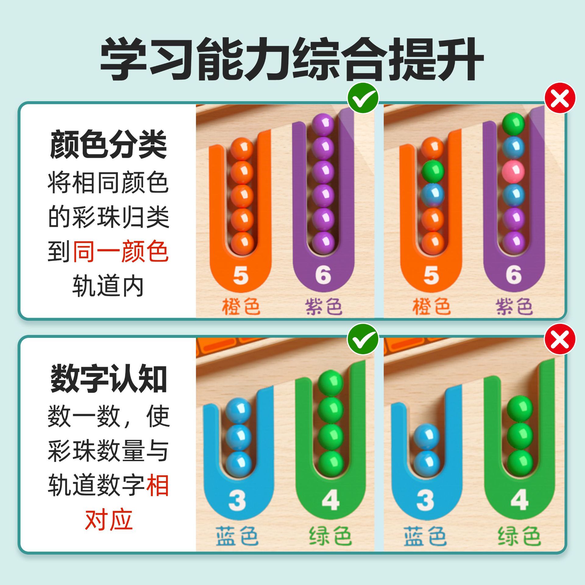 Children's magnetic maze, beading, pen movement, logical thinking, 3-6 years old, early education and intelligence wooden toys on Amazon details Picture