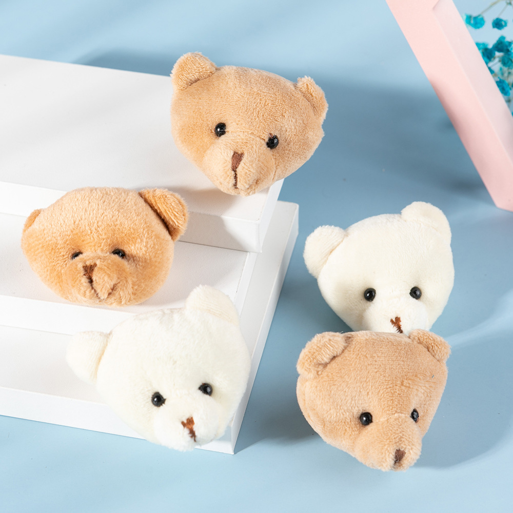 Cartoon accessories, bear brooches, autumn and winter plush Little Di bear head bags, accessories, clothes and accessories, bear heads Specification drawing