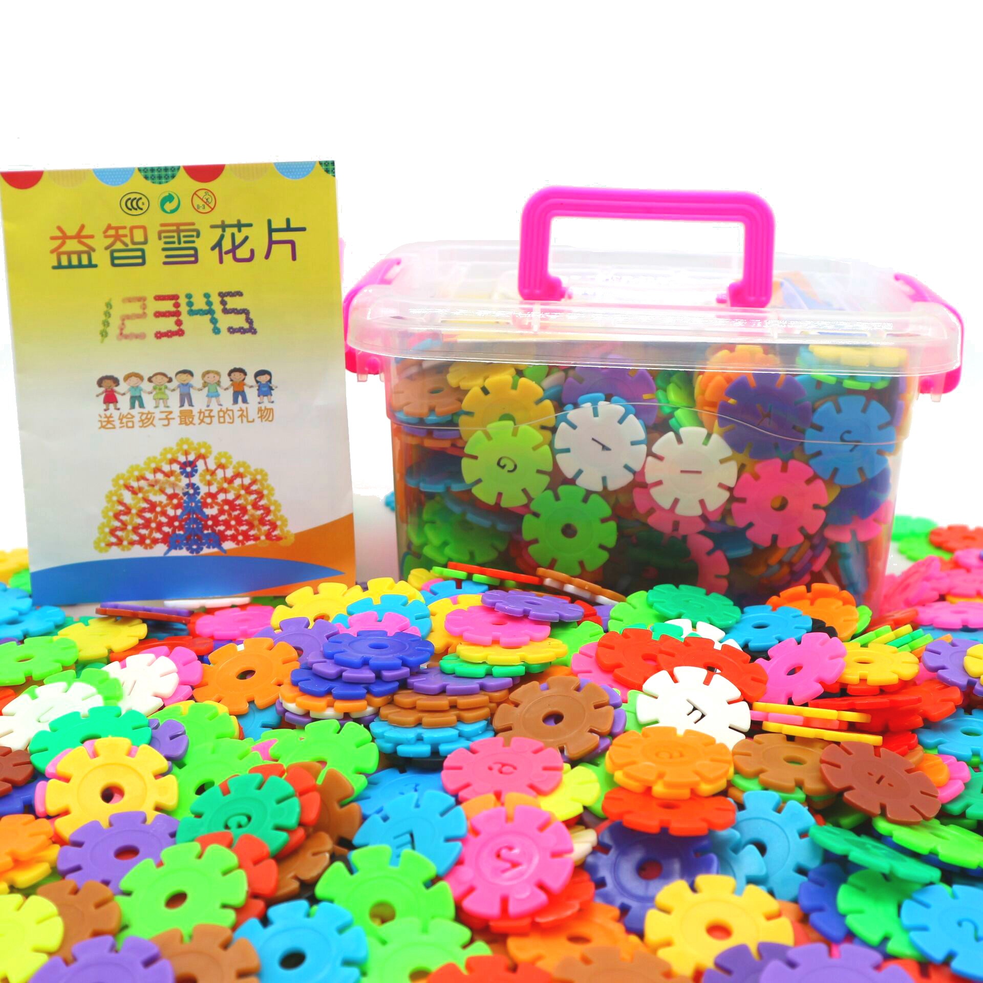 Early education slide, snowflake flake, wooden box packed, plastic assembly, baby and children's intelligence toy manufacturer wholesale details Picture