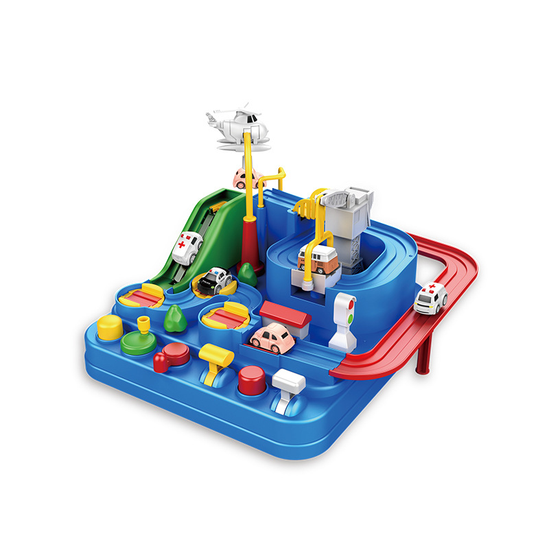 Car adventure Adventure, the same style as Douyin, small train track parking lot inertial sliding, children's educational toy Item Picture