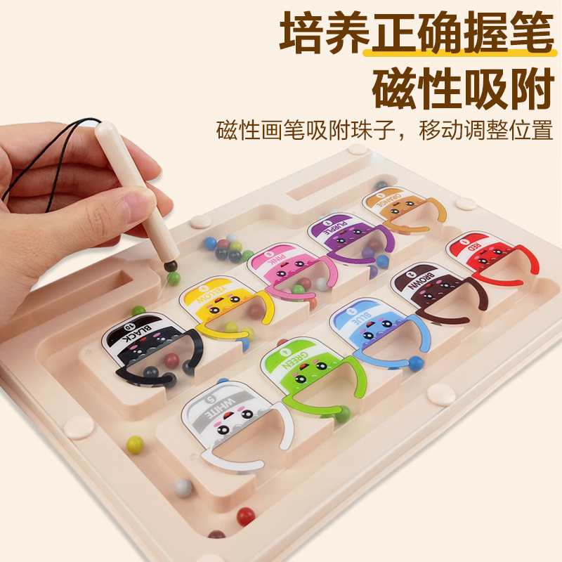 Magnetic number beading maze toy for children, a game that helps with pen movement and iron attraction, enhances intelligence, focuses on logical thinking training Application Scenario