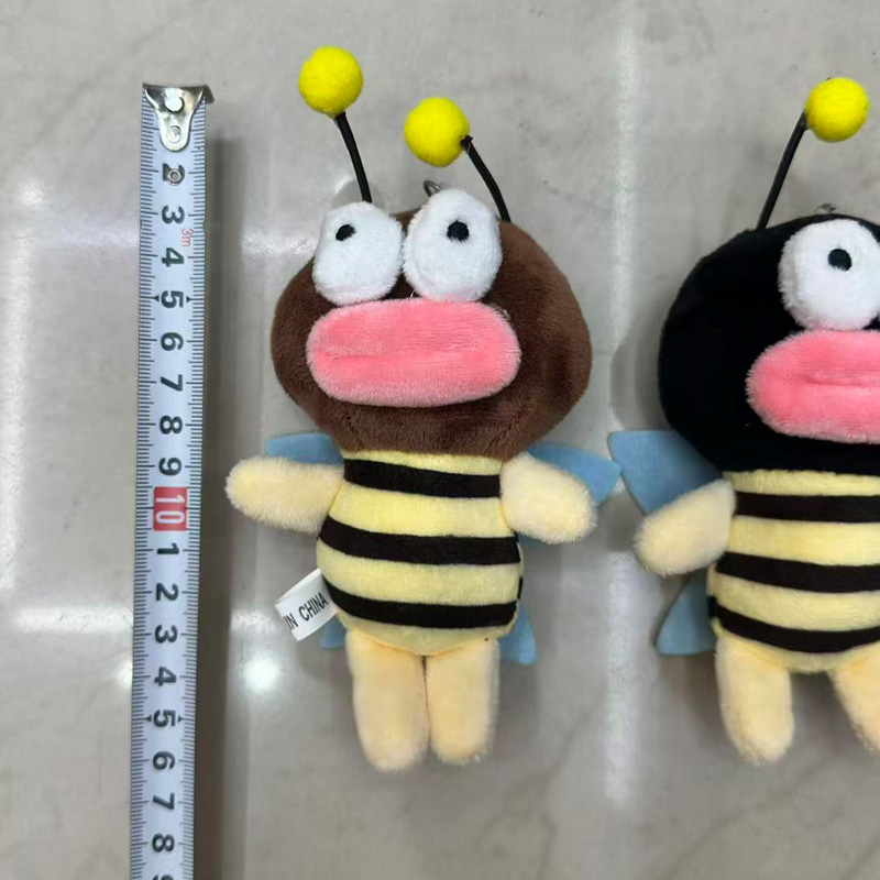 Boca hinchada abeja animal juguete de peluche souvenir muñeca creativa colgante de alrededor de la caricatura colgante de peluche llavero muppet colgante adorable decoración clip de regalo máquina de muñeca fábrica venta directa Specification image