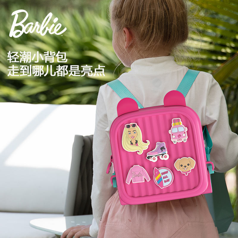 Barbie's new light and trendy backpack, children's national trend single-shoulder backpack, cartoon crossbody bag for Bao Bao kindergarten, DIY gift details Picture