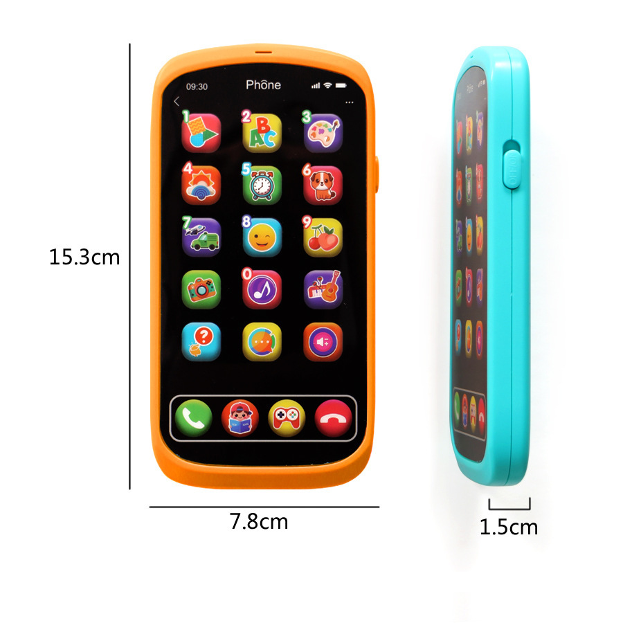 Foreign trade English version Amazon children's mobile phone touch screen toy Early education and intelligence touch screen simulation phone learning machine Specification drawing