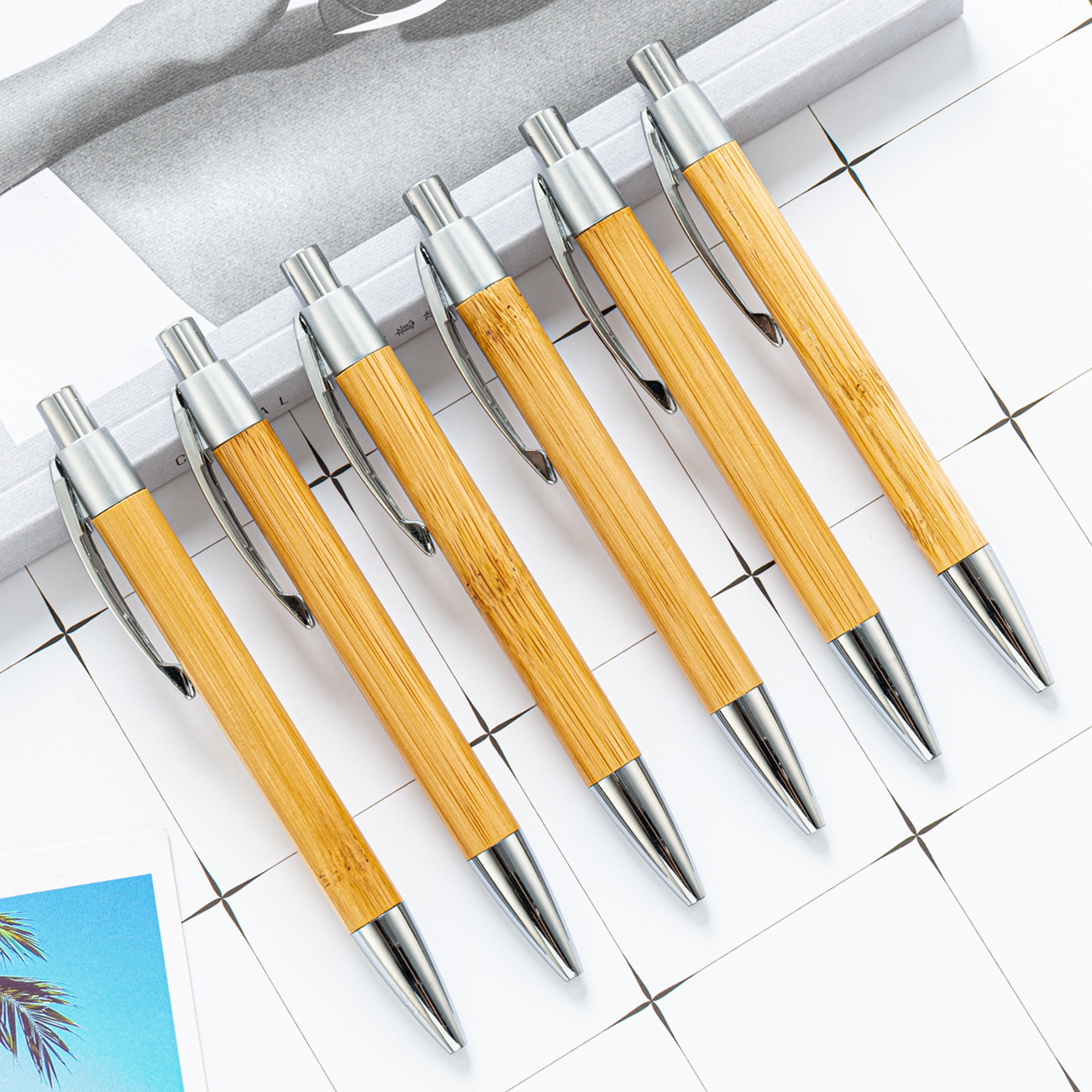 Ballpoint pen, bamboo ballpoint pen, bamboo eco-friendly material ballpoint pen, printable advertising ballpoint pen, advertising pen full figure