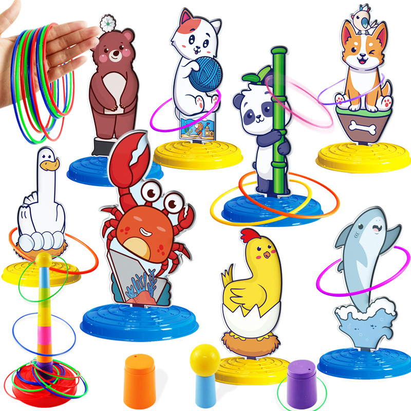 Wholesale children's ring toss toys, Jenga ring toss rings, kindergarten toss ring game props, family and parent-child Item Picture