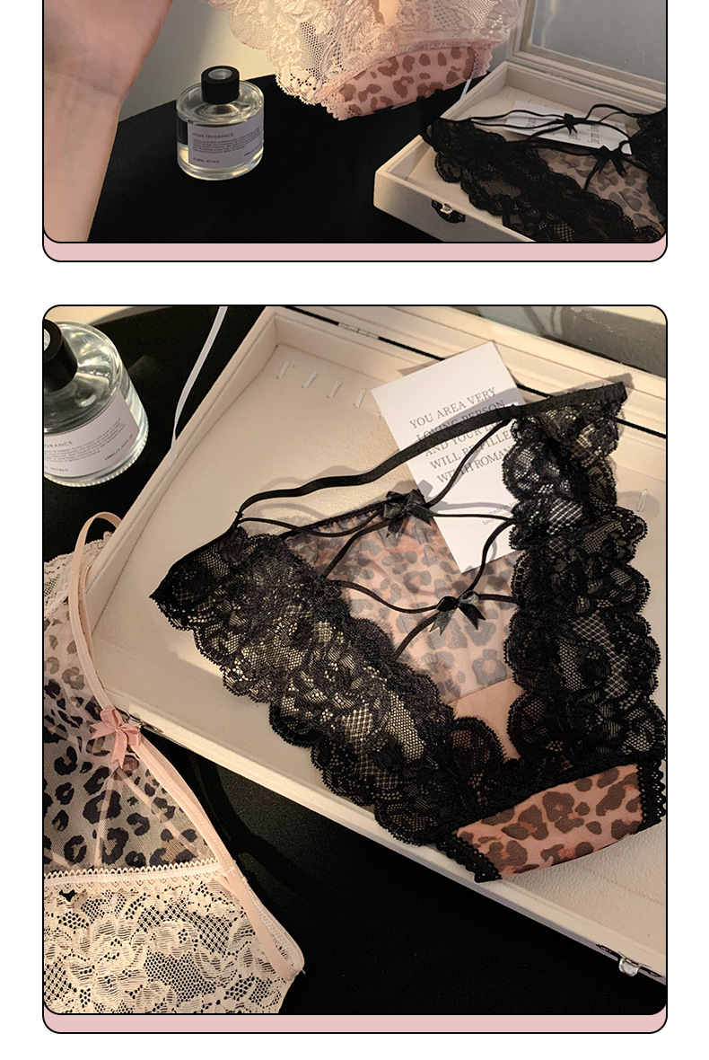 荷尔蒙杀手~2025新款女生性感豹纹镂空纯欲蕾丝高开叉女士内裤女详情6