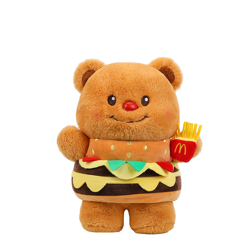 Hamburger Butter Bear plush toy, new trendy doll, Thai butter bear plush toy, birthday gift for girls Item Picture