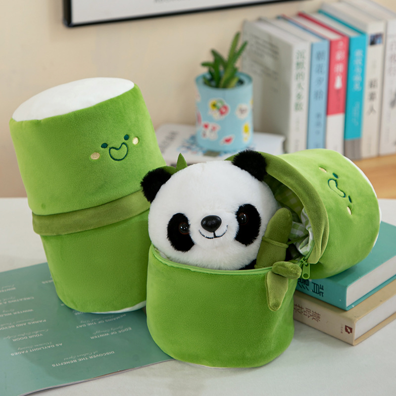 Bamboo tube panda plush toy, cute bamboo hugging panda doll, cartoon national treasure panda Douyin same style wholesale Application Scenario