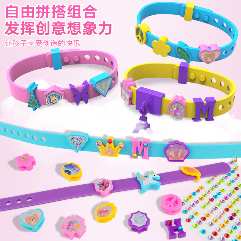 Wholesale of cross-border DIY children's beaded bracelets, bands, watch straps, letter cartoon girls' educational and educational accessories and toys details Picture