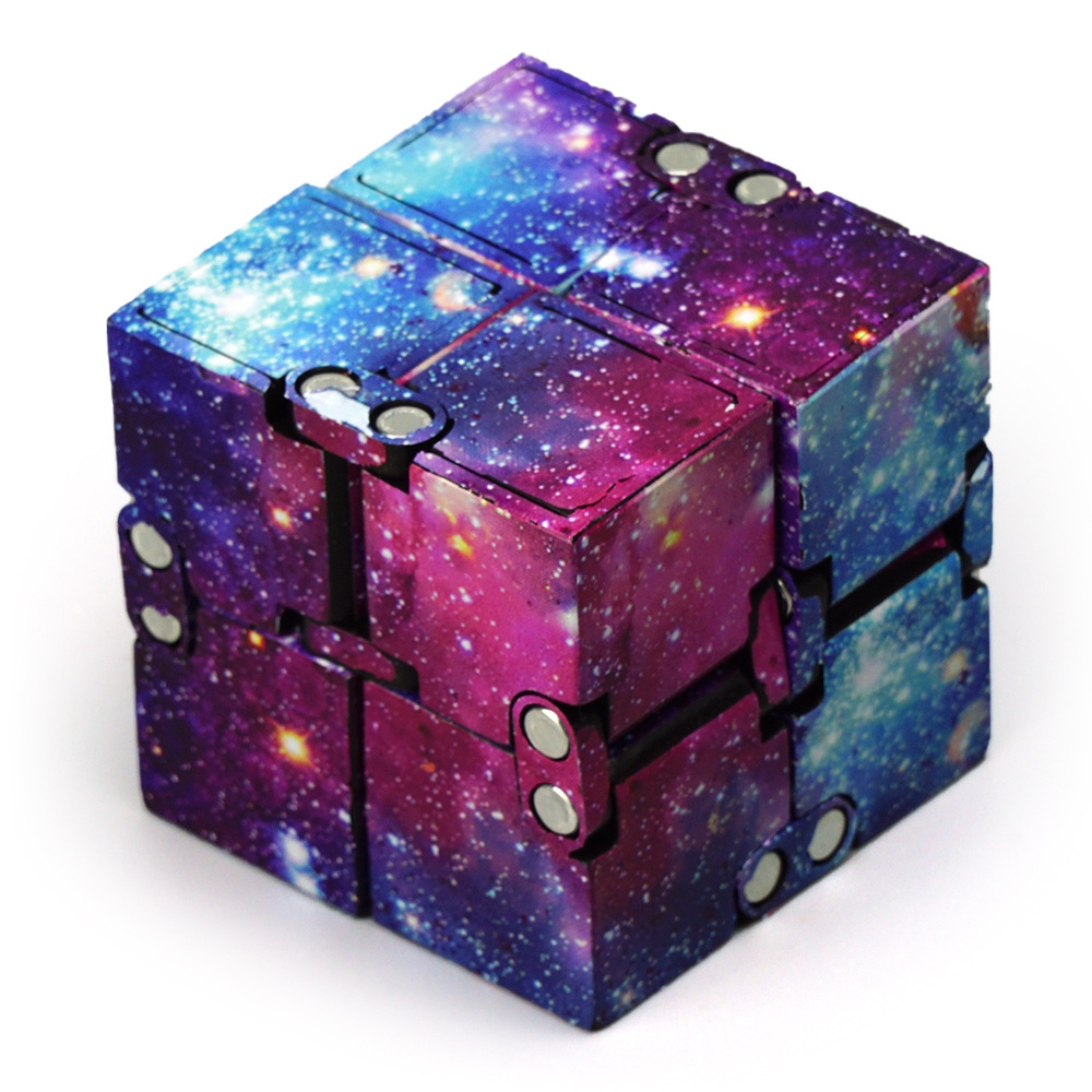 【 Holy Hand Infinite Cube 】 Stress-relieving and Stress-relieving Creative Stress-relieving Toy, Luminous Blue and Green Folding Infinite Cube details Picture