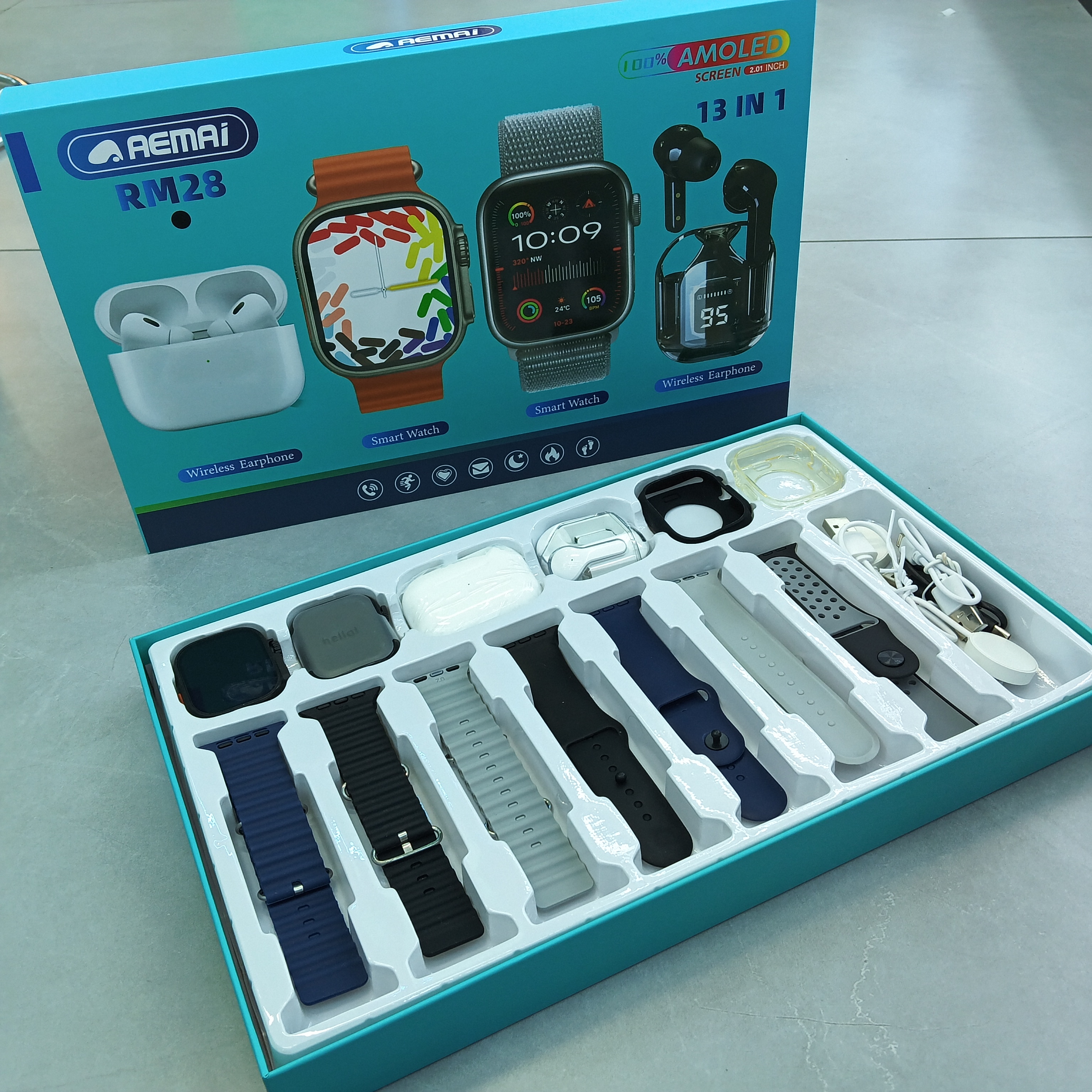 Cross border smart watch set deportes al aire libre bluetooth llamada hd pantalla grande detección de frecuencia cardíaca sports watch set RM28 details Picture
