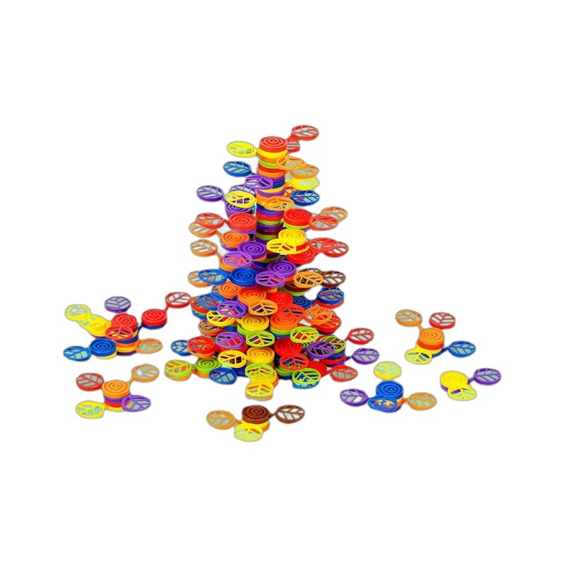 Children's Jenga building block toys, stacking tall trees, enlightenment large leaves, snowflakes, and puzzle building blocks Item Picture