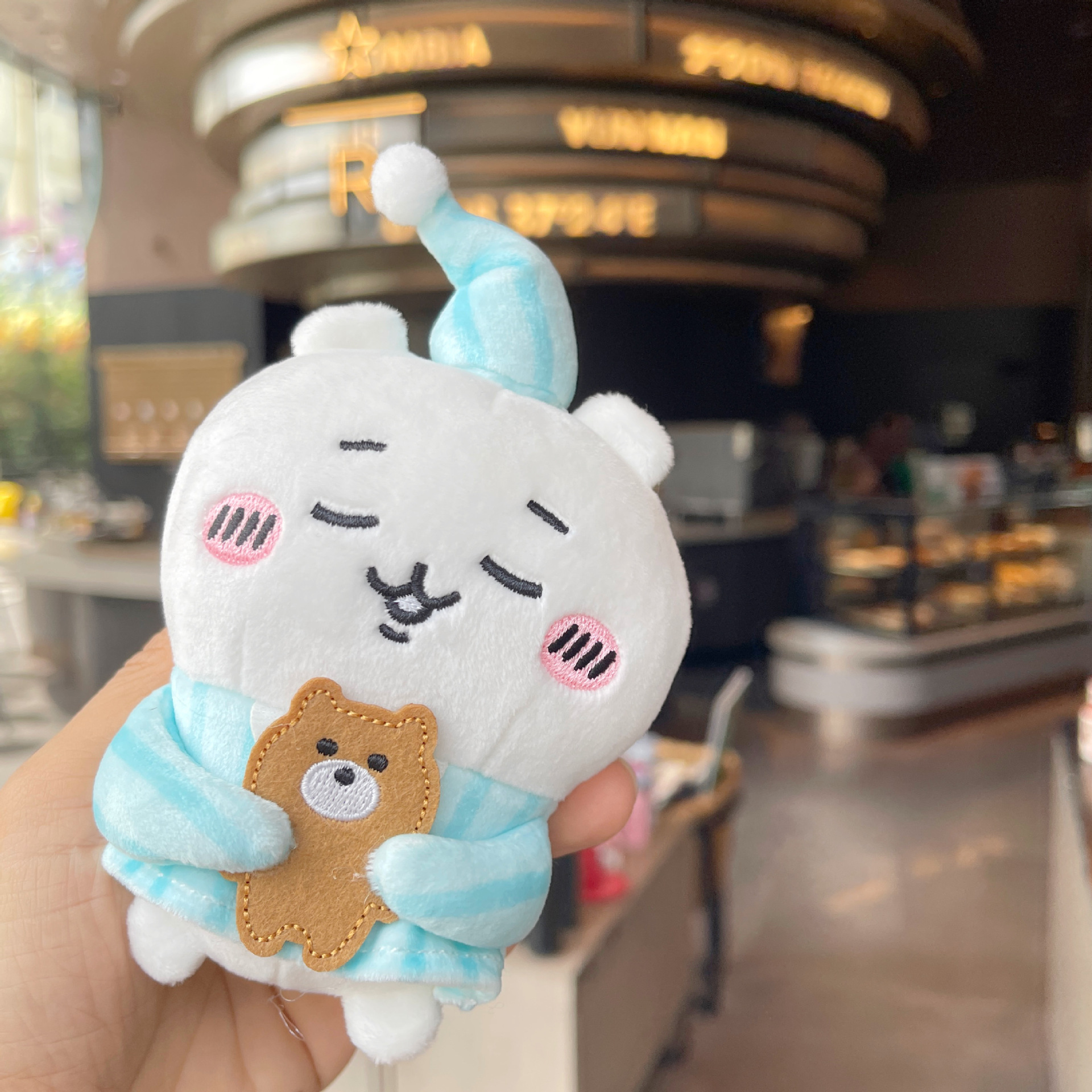 Japanese self-mocking bear chiikawa pajama series plush pendant, cute Jiikawa Usaki figurine pendant Specification drawing