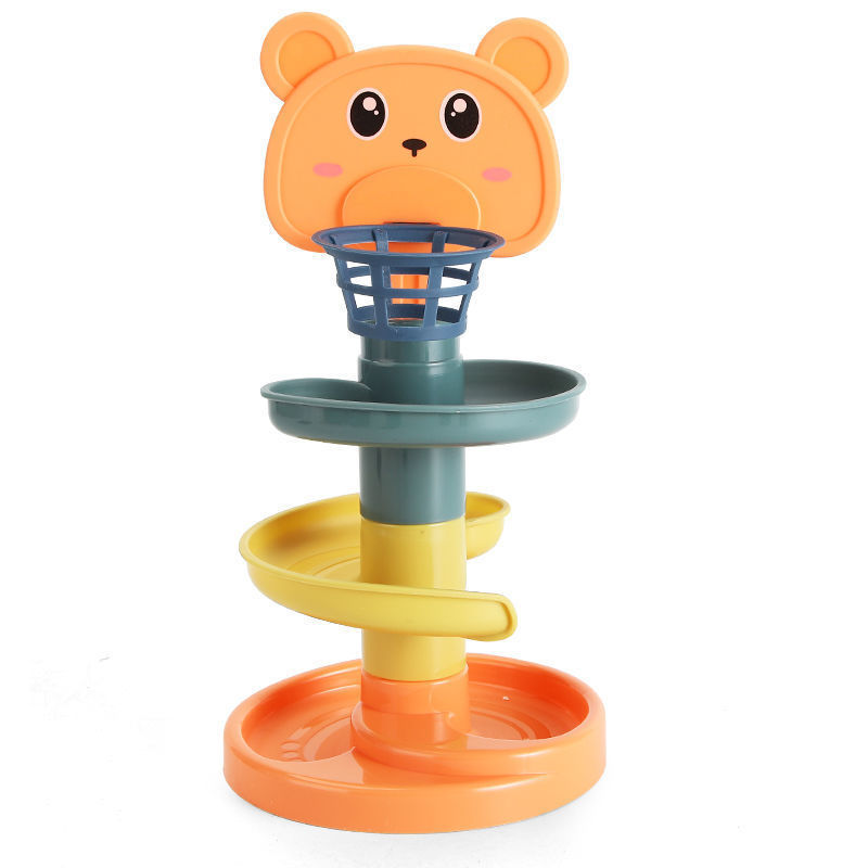 Children's folding, spinning, basketball shooting track, rolling ball, 1-3 year old children's educational and fun toys Item Picture