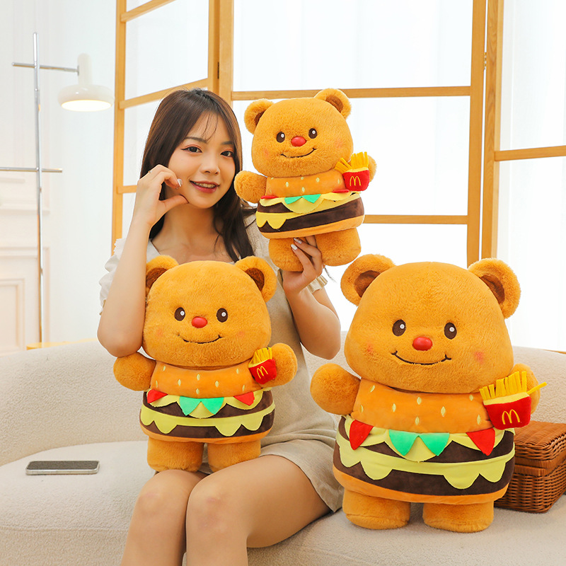 Hamburger Butter Bear plush toy, new trendy doll, Thai butter bear plush toy, birthday gift for girls Application Scenario