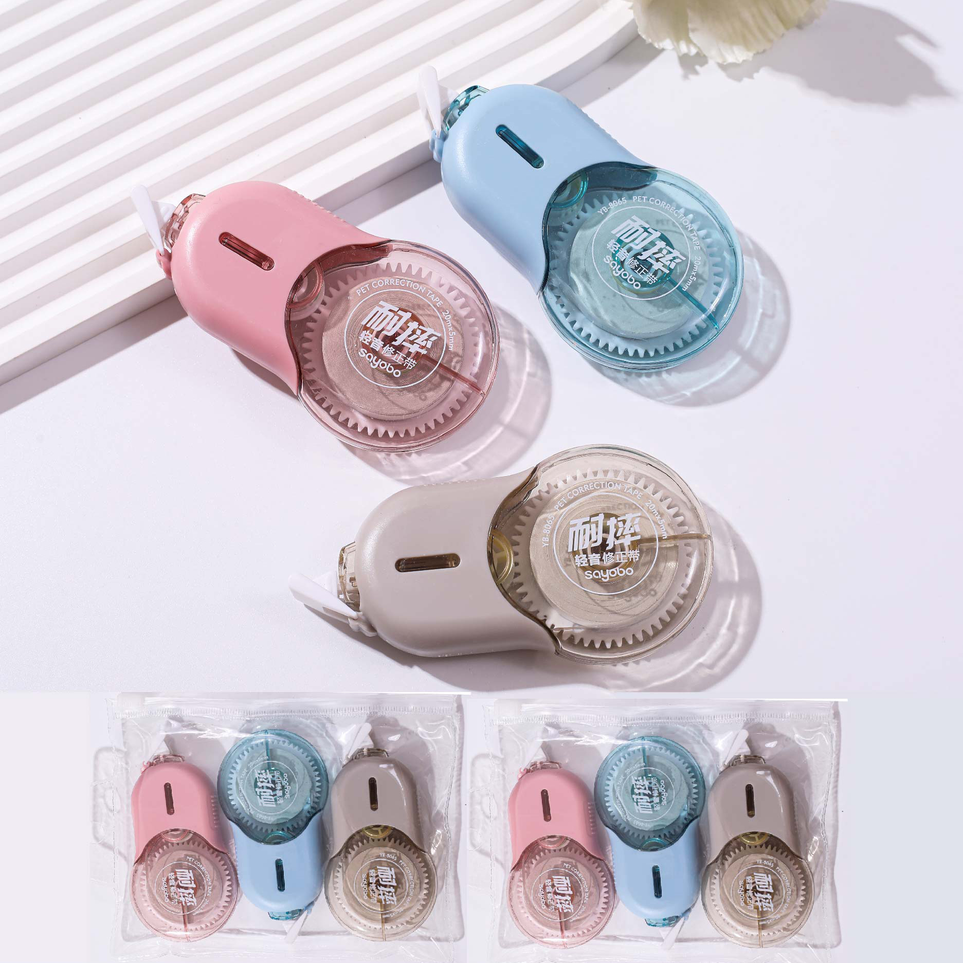 YB-8073 60-meter high-quality correction tape PET transparent continuous tape correction tape, student-specific correction tape factory direct sales Application Scenario