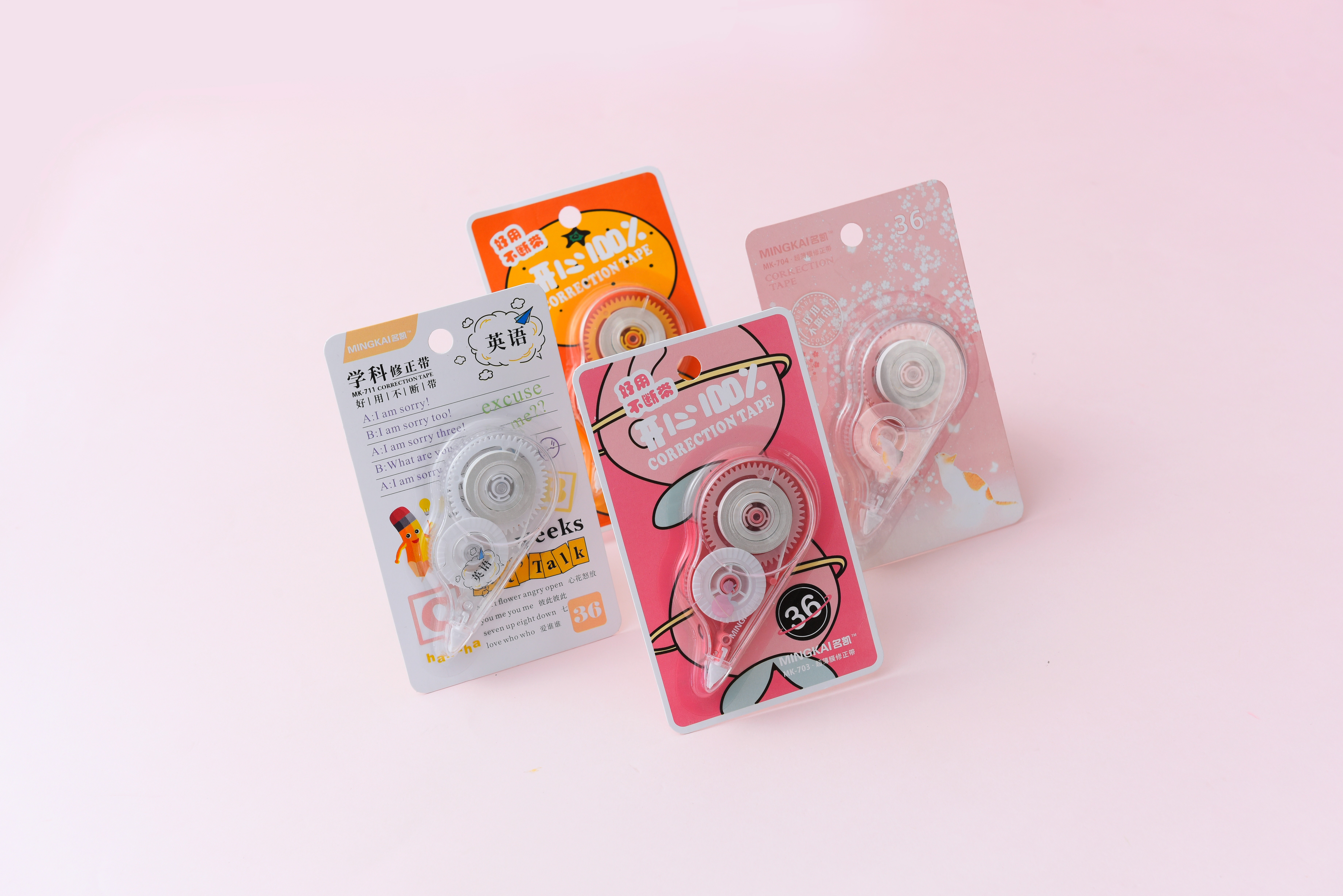 MK-703 full-meter high-quality correction tape 36 PET transparent continuous tape correction tape, student-specific correction tape factory direct sales Application Scenario