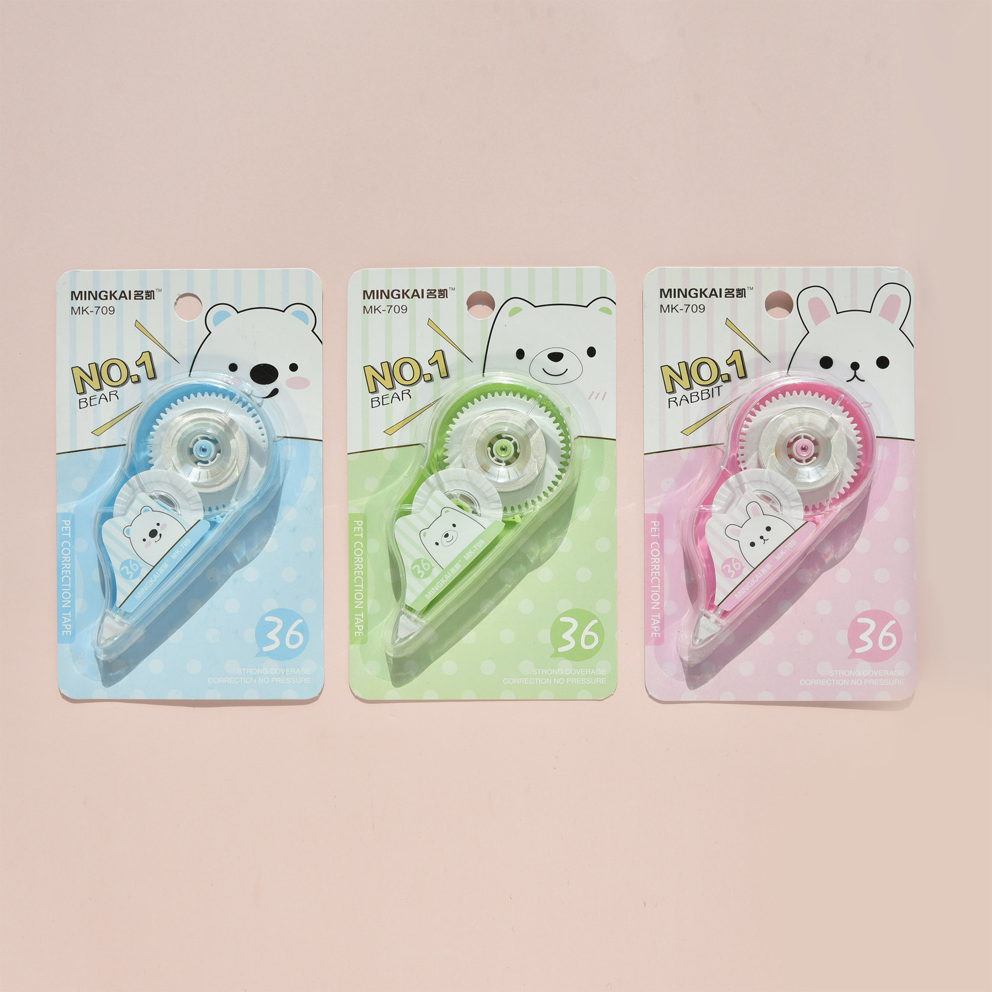 MK-709 full-meter high-quality correction tape 36 PET transparent continuous tape correction tape, student-specific correction tape factory direct sales full figure