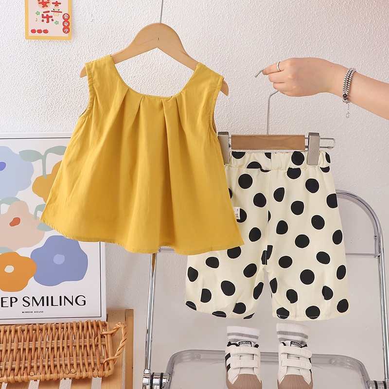 Summer Girls' Polka Dot Suit Casual