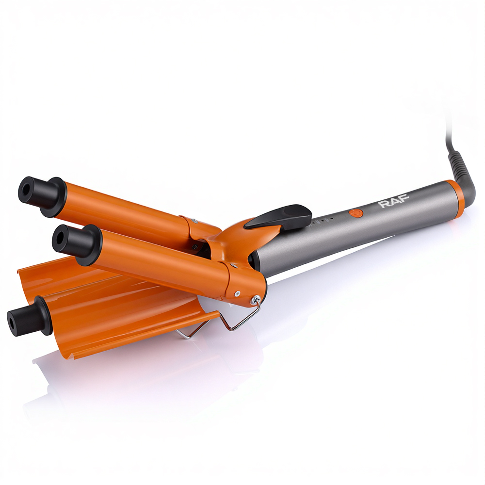 RAF European Standard cross-border three-tube curling iron, small curling iron three-tube, water wave three-tube electric curling iron, egg roll stick bubble Specification drawing