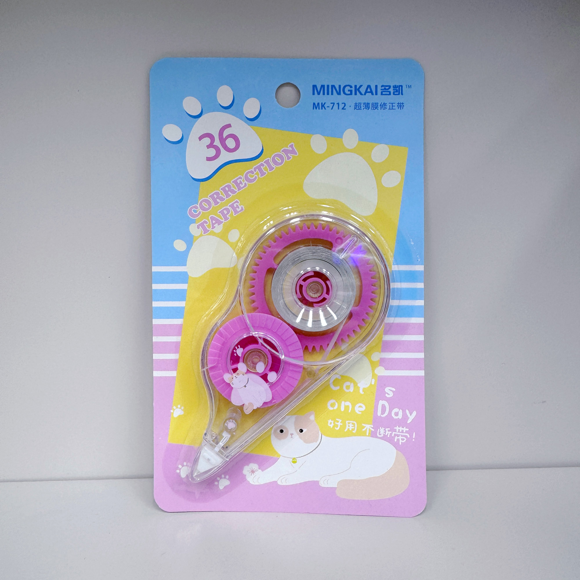 MK-712 high-quality correction tape, correction tape, cost-effective correction tape, PET transparent continuous tape, strong coverage, student office stationery Item Picture